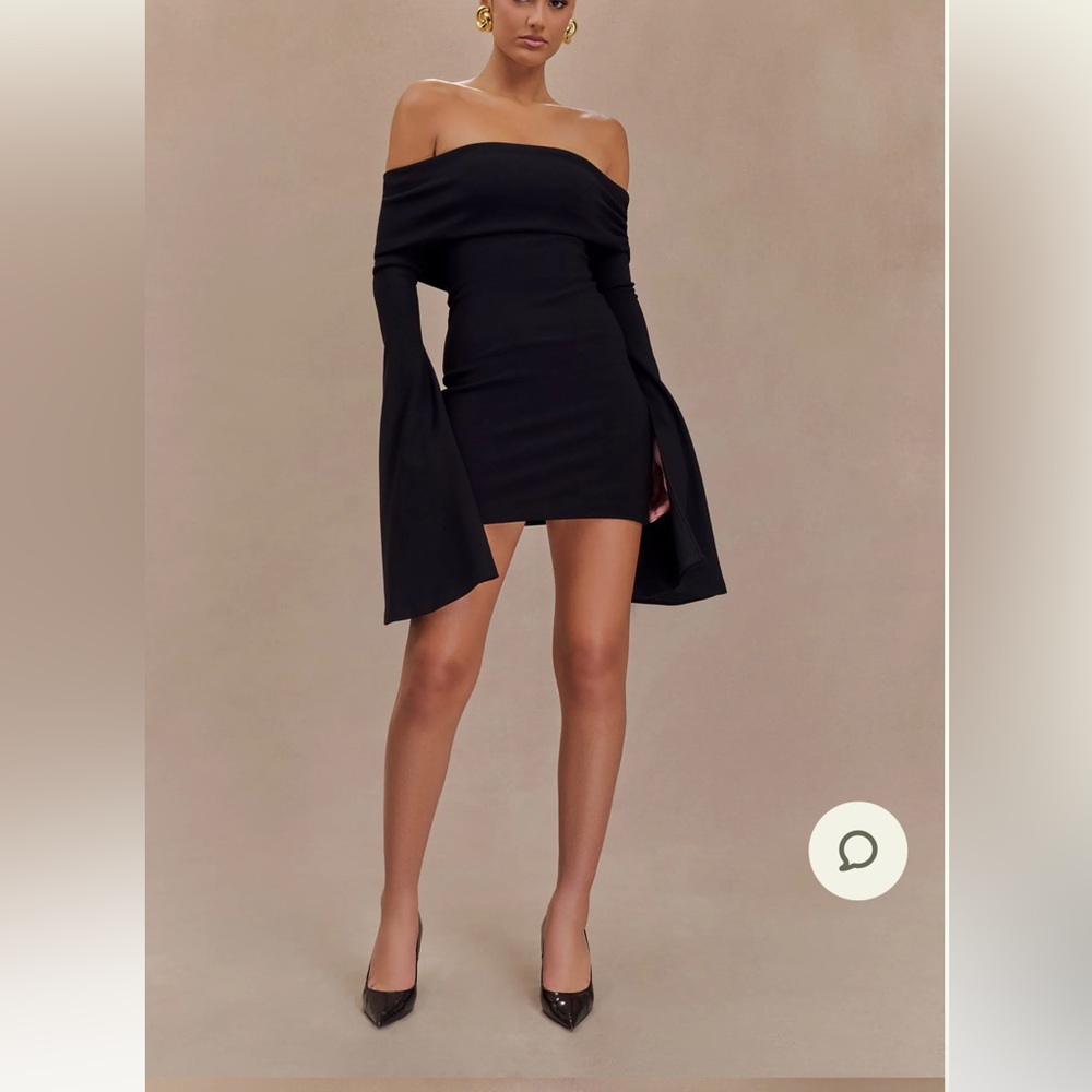 Meshki Dominique off shoulder long sleeve mini dress